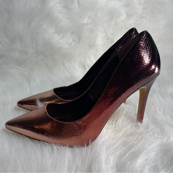 Aldo Stessy Bronze Snakeskin Pump Heels SIZE 8. - Picture 1 of 9